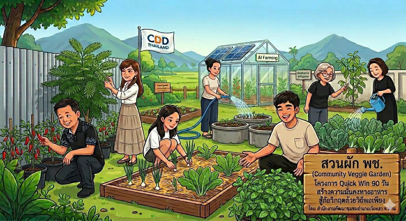 พช.เวียงสา ปฏิบัติการ Quick Win 90 วัน ปลูกผักสวนครัวเพื่อสร้างความมั่นคงทางอาหาร 